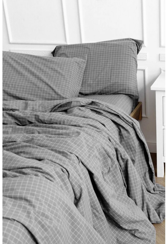 Window Pane Check Cotton Bedding | Small Grid