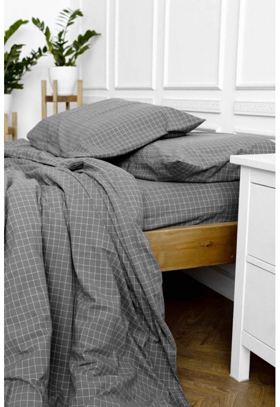 Window Pane Check Cotton Bedding | Small Grid