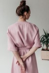 Long Linen Robe: Kimono Half Sleeves Bathrobe