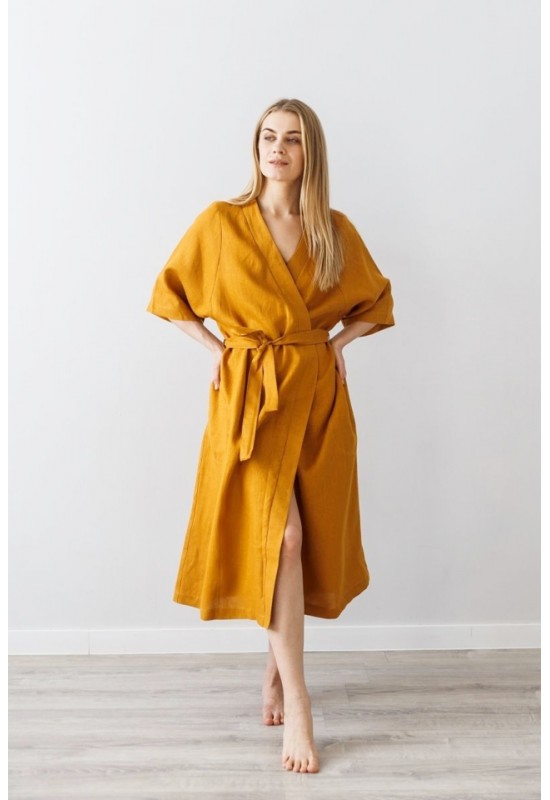 Linen Long Robe in various colors