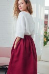 Linen Skirt for Women | Elastic Waist Long Skirt 