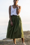 Linen Skirt for Women | Elastic Waist Long Skirt 