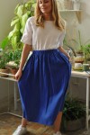 Linen Skirt for Women | Elastic Waist Long Skirt 