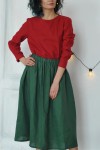 Linen Skirt for Women | Elastic Waist Long Skirt 