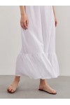 Muslin Cotton Sleeveless Dress: V Neck, Ruffles