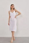 Muslin Dress with Spaghetti Straps and V-Neck 