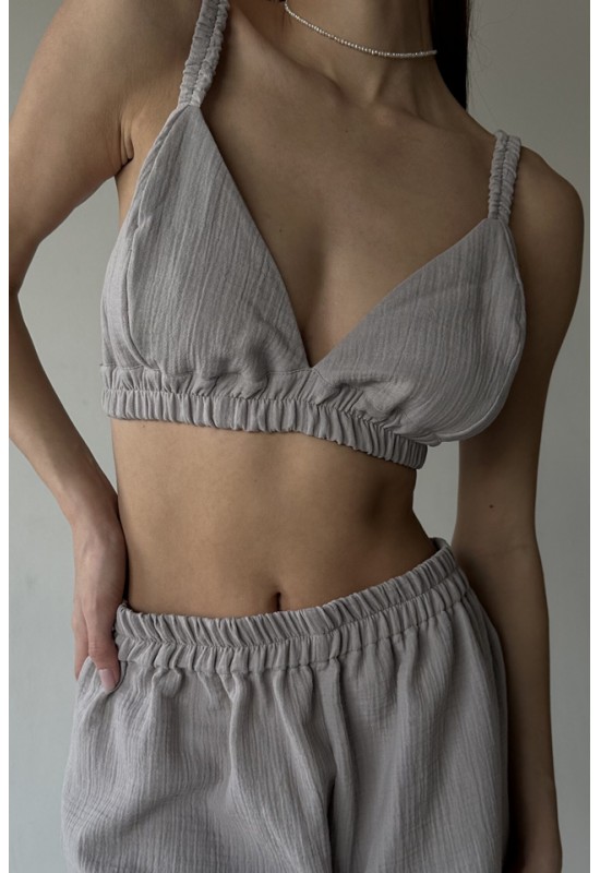 Muslin Bralette Top: Cotton Crop Sleeveless Wear