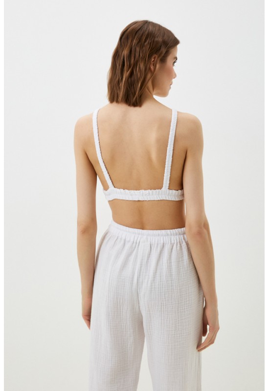 Muslin Bralette Top: Cotton Crop Sleeveless Wear