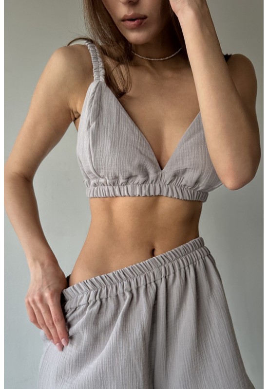 Muslin Bralette Top: Cotton Crop Sleeveless Wear