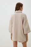 Long Sleeves Muslin Shirt : Crinkle Cotton Blouse