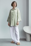 Long Sleeves Muslin Shirt : Crinkle Cotton Blouse