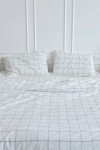 Window Pane Check Cotton Bedding: Large Grid 