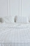 Window Pane Check Cotton Bedding: Large Grid 