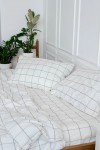 Window Pane Check Cotton Bedding: Large Grid 