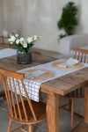 Large Grid Cotton Table Runner - Window Pane