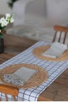 Large Grid Cotton Table Runner - Window Pane