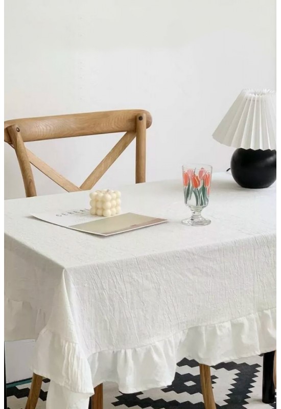 Custom Cotton Tablecloth with Ruffles