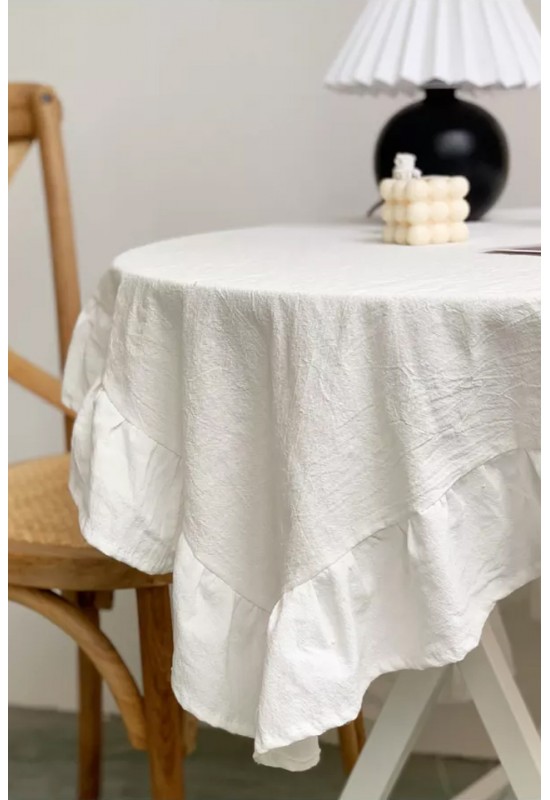 Custom Cotton Tablecloth with Ruffles