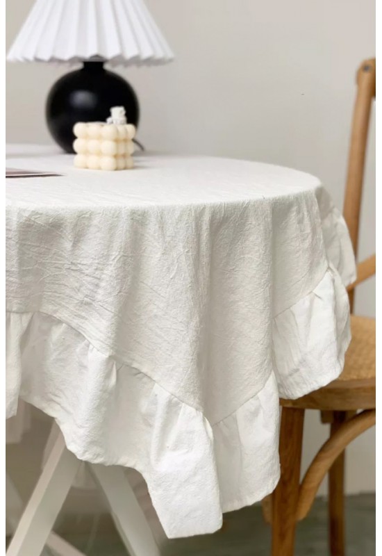 Custom Cotton Tablecloth with Ruffles