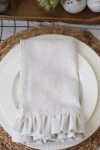 Rectangle Linen Napkins with Ruffles - Elegant Dining Essentials
