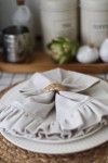 Rectangle Linen Napkins with Ruffles - Elegant Dining Essentials
