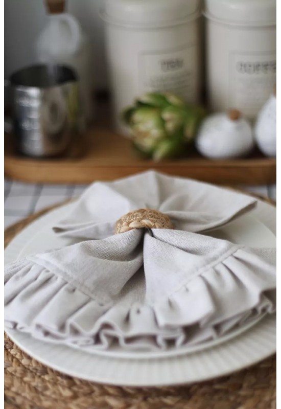 Rectangle Linen Napkins with Ruffles