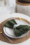 Rectangle Linen Napkins with Ruffles - Elegant Dining Essentials