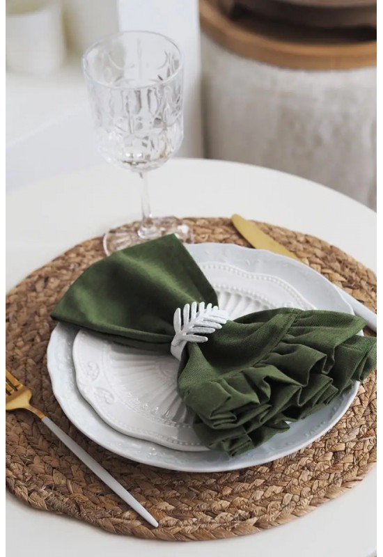 Rectangle Linen Napkins with Ruffles