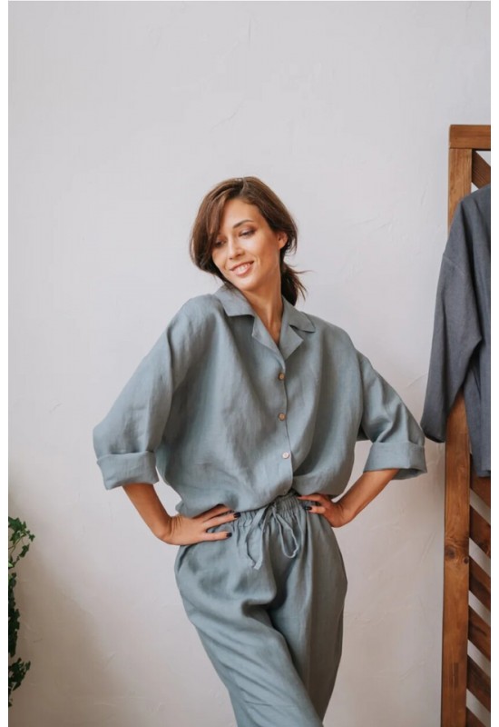 Linen kimono shirt for women 