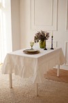 Ruffled Linen Tablecloth for Wedding and Dining