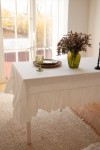 Ruffled Linen Tablecloth for Wedding and Dining