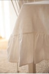 Ruffled Linen Tablecloth for Wedding and Dining