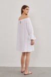  Muslin Open Shoulders Long Sleeve Dress for Women