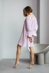  Muslin Open Shoulders Long Sleeve Dress for Women