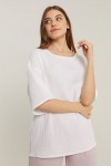 Muslin Top Short Sleeves - Loose Cotton Blouse 