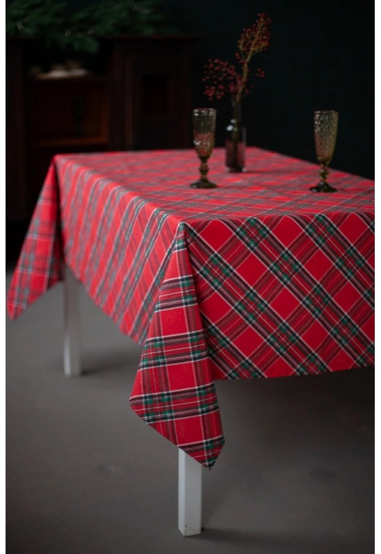 Tartan Cotton Tablecloth - Waterproof & Wipe-Clean