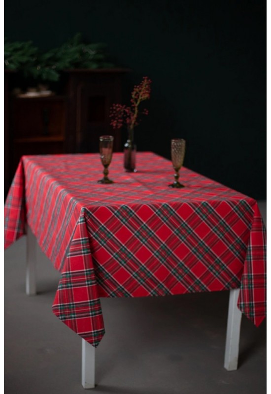 Tartan Cotton Tablecloth - Waterproof & Wipe-Clean