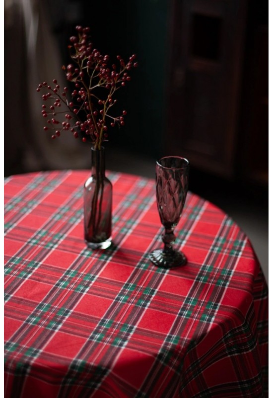 Tartan Cotton Tablecloth - Waterproof & Wipe-Clean