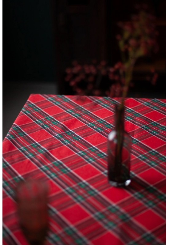 Tartan Cotton Tablecloth - Waterproof & Wipe-Clean