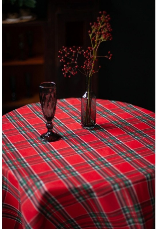 Tartan Cotton Tablecloth - Waterproof & Wipe-Clean