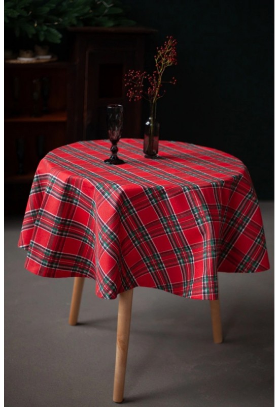 Tartan Cotton Tablecloth - Waterproof & Wipe-Clean