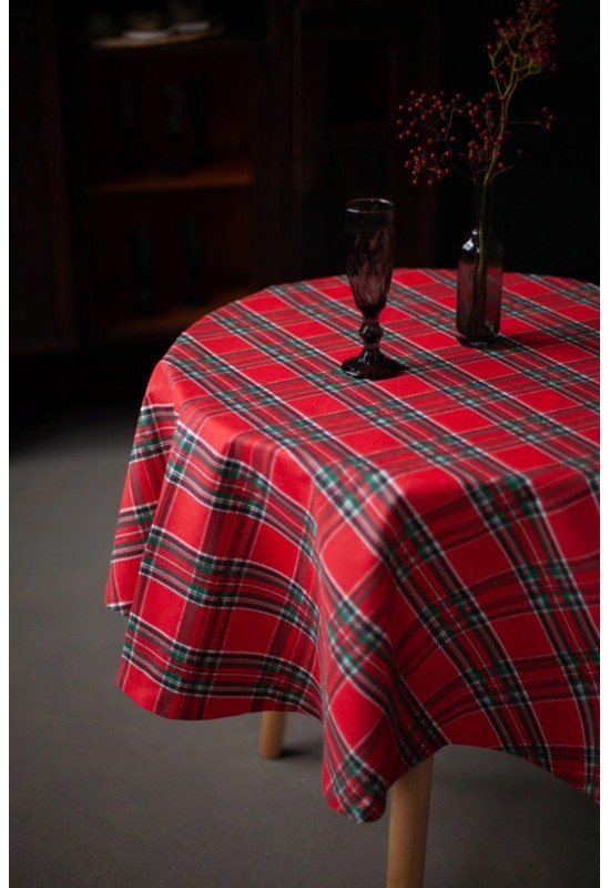 Tartan Cotton Tablecloth - Waterproof & Wipe-Clean