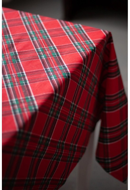 Tartan Cotton Tablecloth - Waterproof & Wipe-Clean