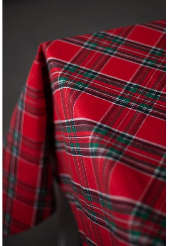 Tartan Cotton Tablecloth - Waterproof & Wipe-Clean