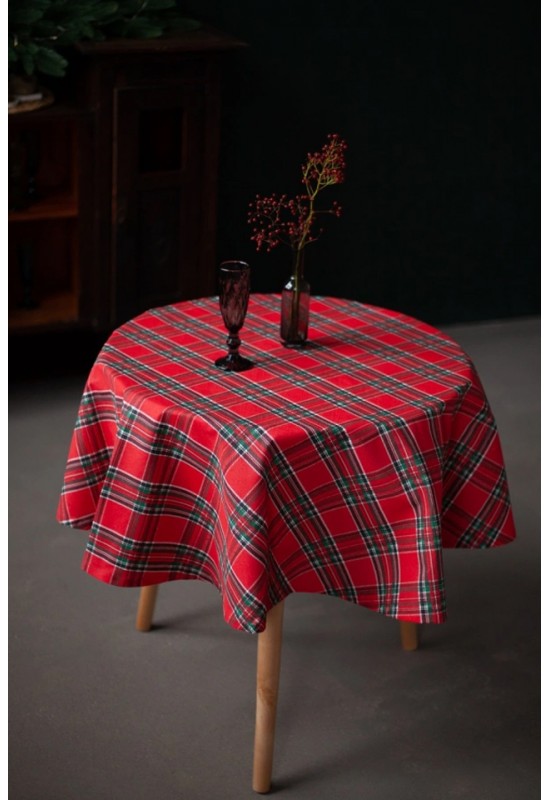 Tartan Cotton Tablecloth - Waterproof & Wipe-Clean