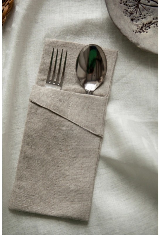  Linen Cutlery Case - Pouch for Cutlery Storage