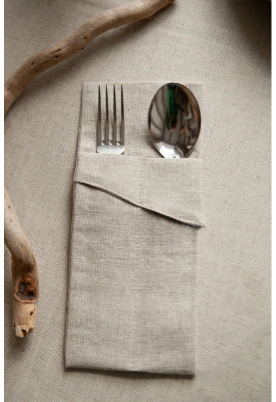  Linen Cutlery Case - Pouch for Cutlery Storage