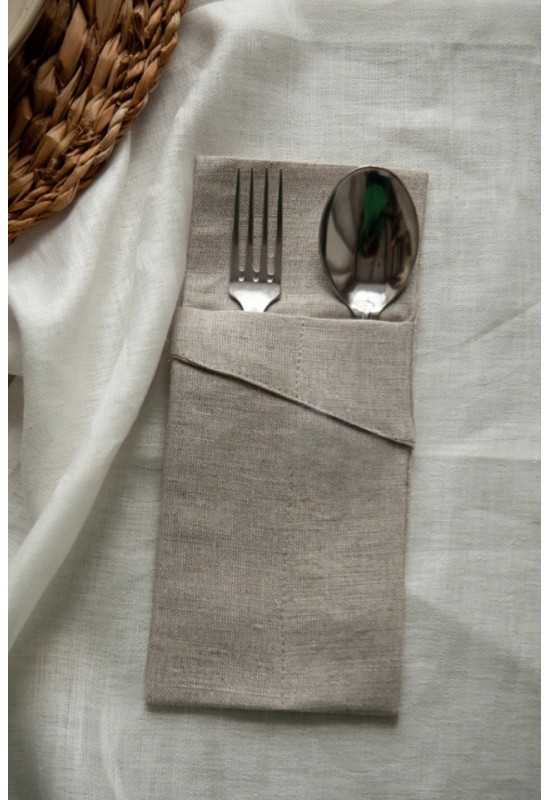  Linen Cutlery Case - Pouch for Cutlery Storage