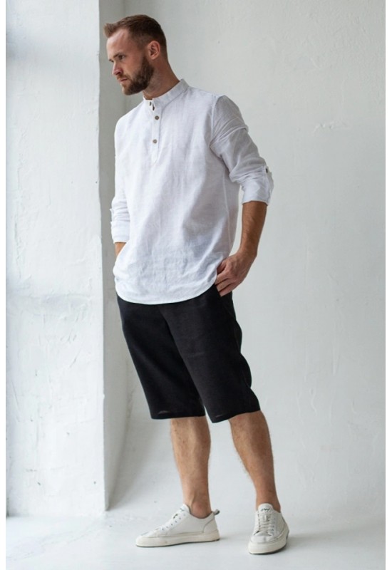 White linen shorts online mens