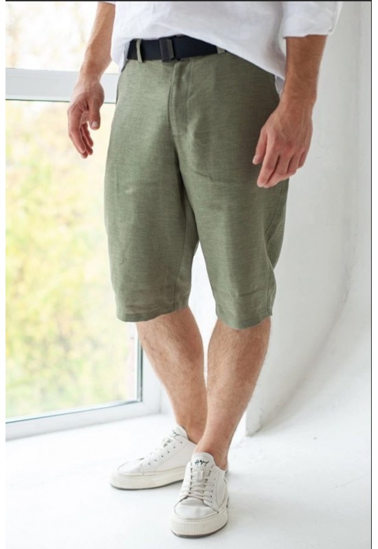 Men's Linen Shorts | Classic Long Cut Shorts